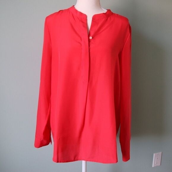J.CREW Factory Band Collar Blouse Size Medium - Picture 2 of 7